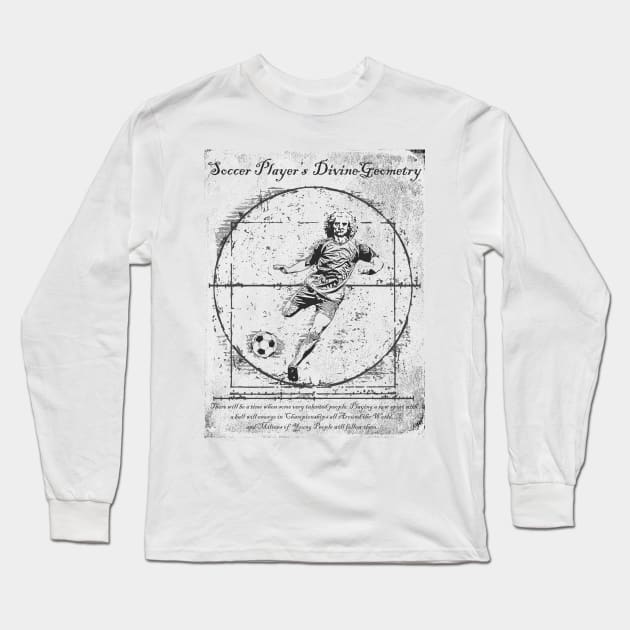 Cool Tees Da Vinci Soccer Player Long Sleeve T-Shirt by COOLTEESCLUB
